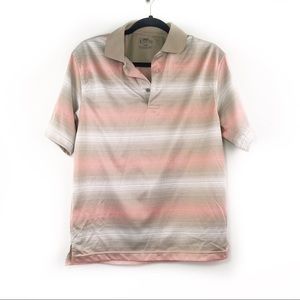 PGA Tour Pink Tan Golf Short Sleeve Shirt Men's S